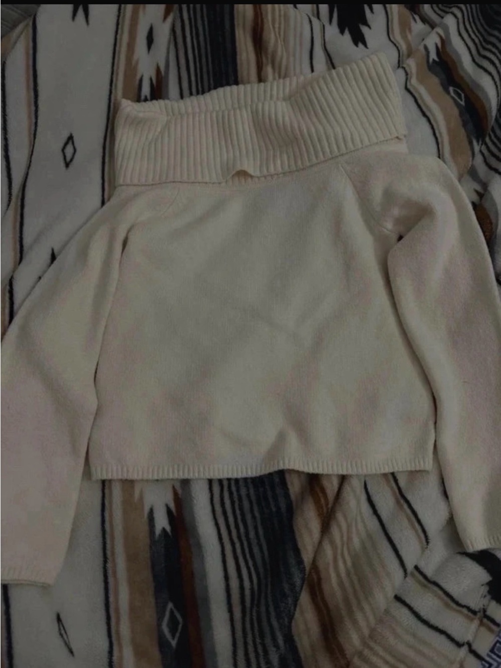 Old Navy Cream Off-the-Shoulder Foldover Sweater